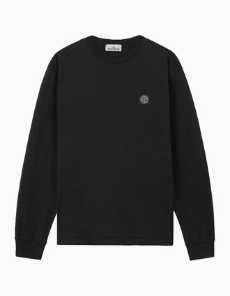 Stone Island Mens Compass Badge 2100031 Ls Tee Black - Size: XX