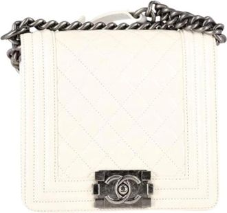 Chanel Pre-owned Shoulder Bags, female, White, Size: ONE SIZE Pre-owned Leather chanel-bags