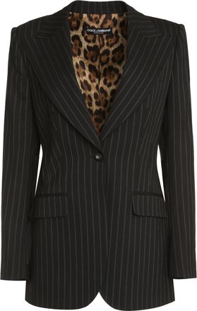 Dolce & Gabbana Womens Single-breasted One Button Jacket - Black Wool - Size EU 36 (Womens)