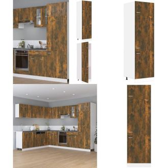 vidaXL Armadio per Frigo Lyon Rovere Fumo 60x57x207 cm - Armadio cucina - Armadio per frigo