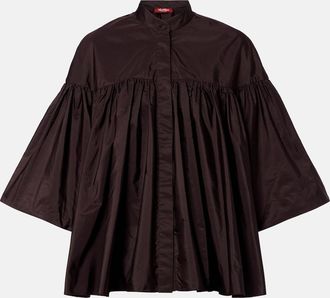 Max Mara Camisa de tafet&aacute;n fruncida