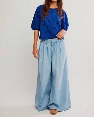 Free People Jessie Eyelet Tee In Blue