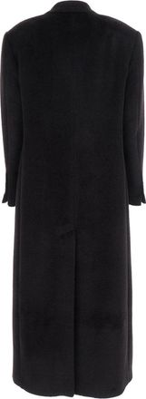 Tagliatore Womens Brown Double-Breasted Faux Fur Coat Alpaca Virgin Wool