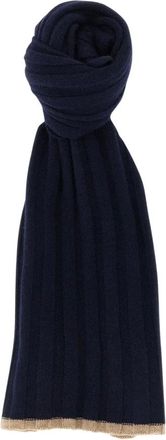 Brunello Cucinelli Sciarpa a coste in misto cashmere - - Accessories - Uomo - Blu - ONE SIZE