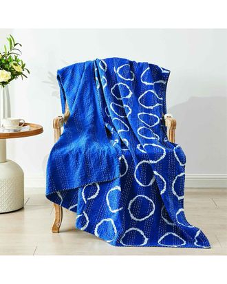 Melange Home Mélange Home Hand-Stitched Floral Paisley Kantha Throw