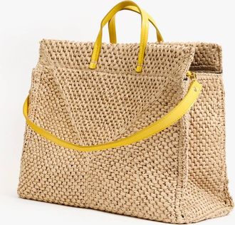 Clare Vivier Dune Raffia Summer Simple Tote In Natural