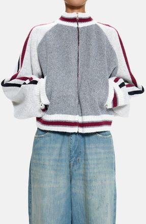 Jaded London Team 85 Knitted Bomber Jacket in Grey at Nordstrom, Size X-Small