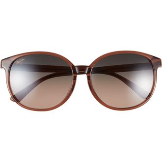 Maui Jim Round Sunglasses in Brown Brown Bronze at Nordstrom Rack