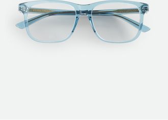 Bottega Veneta Classic Square Eyeglasses - Blue - Unisex - 100% Eastman Acetate Renew & Including 27% Recycled Material