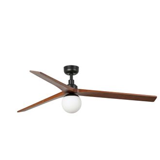 Faro Barcelona Klim L Ventilador Negro/nogal E27 Tuya Fsc
