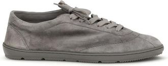 Brunello Cucinelli Gray Calf Leather Bos Taurus Low Top Mens Sneakers