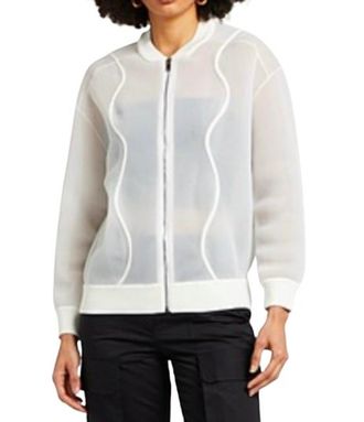 Stella McCartney Cream Netted Bomber Jacket Size XS