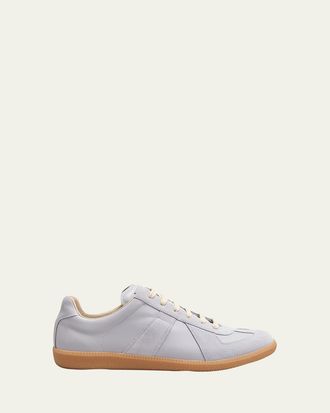 Maison Margiela Mens Replica Leather Low-Top Sneakers