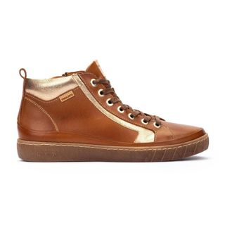Pikolinos Bruine Damessneaker - Lanzarote - Dames - Sneakers - Bruin - 42 EU - Leer - Schoenen