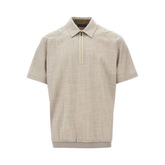 Sease Light wool zipped polo shirt Man XL