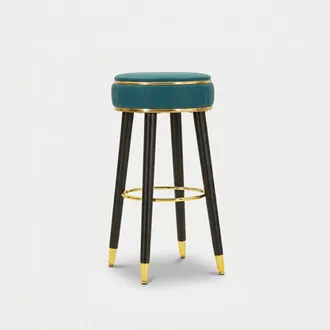 Les Tendances Sgabello Bar Imbottito In Pu E Metallo London - Verde