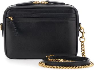 Valentino Garavani Womens Black Shoulder Bag With Maxi Vlogo Leather