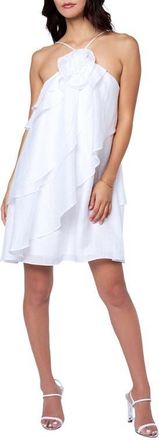 Ciebon Kaia Ruffle Trapeze Dress in Off White at Nordstrom, Size X-Small