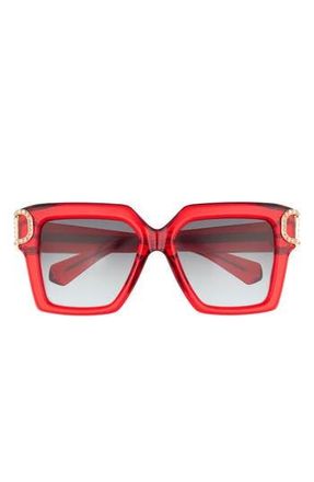 Valentino 50mm Polarized Square Sunglasses in Red Grey at Nordstrom Rack
