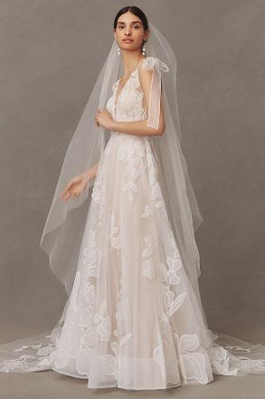 Watters Abstract Floral Chapel Veil