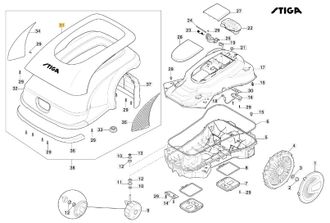 STIGA Sports Tapa - Original Stiga A3000 Rtk Robot Cortac&eacute;sped 381110001/0