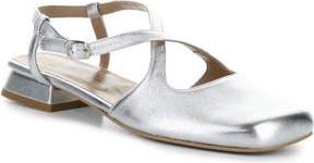 FLY London Cefi Ankle Strap Flat in Silver at Nordstrom Rack, Size 9-9.5Us / 40Eu
