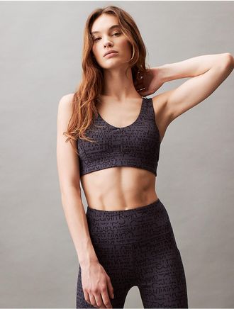 Calvin Klein Womens Performance Embrace Low Impact Sports Bra - Black - XL