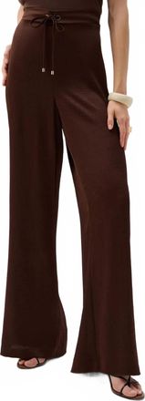 Joseph Ribkoff Drawstring Pull-On Wide Leg Pants In Mahogany