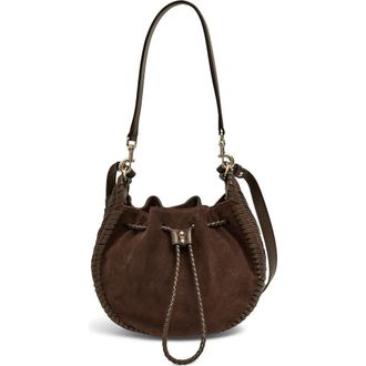 Aim&eacute;e All For Love Convertible Drawstring Bucket Bag in Fudge Suede at Nordstrom