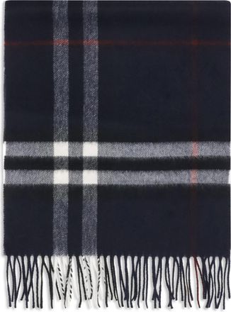 Burberry Womens Scarf Check Cashmere Ink Blue (capra Hircus) Scarfs