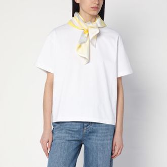 Bottega Veneta White T-shirt with Silk Scarf