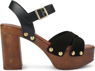 Kurt Geiger Womens Leather Rua Block Sandals - Black - Size UK 8