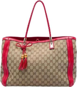 Gucci Pre-owned Bella Tote Bag - Dames - Vintage Shopper - Beige - ONE Size - Leer - Vintage