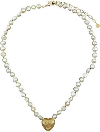 Panacea Freshwater Pearl Pendant Necklace in White at Nordstrom