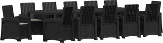 vidaXL Conjunto De Comedor De Jard&iacute;n 14 Uds. Antracita Y Gris Claro Pp Vidaxl