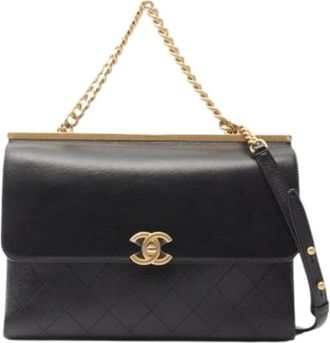 Chanel Pre-owned Vintage Schoudertas - Dames - Vintage Schoudertas - Zwart - ONE Size - Leer - Vintage