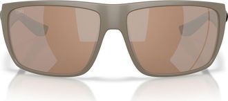 Costa Fly Line 64mm Polarized Oversized Rectangular Lenses in Sand /Copper Silver at Nordstrom