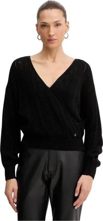 Guess V-neck Truien - Dames - V-hals truien - Zwart - M - Tweed - Truien & Vesten