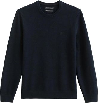 Marc O'Polo Rondgebreide trui - Heren - Ronde hals truien - Blauw - 2XL - Katoen - Truien & Vesten