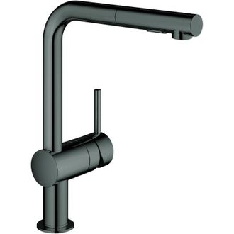 GROHE Mezclador Monomando De Fregadero Minta 30274 Salida L Azb. Ducha De Enjuague De Grafito Duro