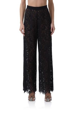 AFRM Pamela Sheer Lace Pants in Noir at Nordstrom, Size X-Small