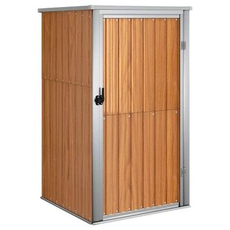 Berkfield Home Garden Tool Shed Brown 88x89x161 cm Galvanised Steel | Size: 88 x 89 x 161 cm