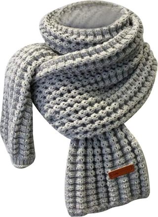 Generic Chunky Knit Scarf for Women Men Extra Long Womens Thick Warm Winter Scarves Soft Cable Knit Fashion Shawl for Cold Weather Outdoor (Gray)