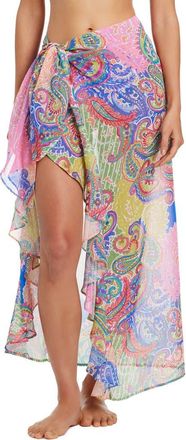 Bleu Rod Beattie Paisley Long Pareo Cover-Up in Pink Multi at Nordstrom, Size Medium