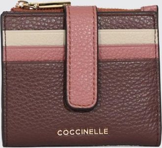 Coccinelle Portafoglio bifold in pelle martellata con righe multicolor