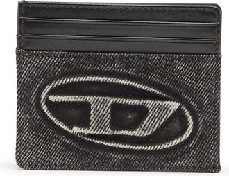 Diesel Card holder in washed cotton and leather - Card cases - Unisex - Grey