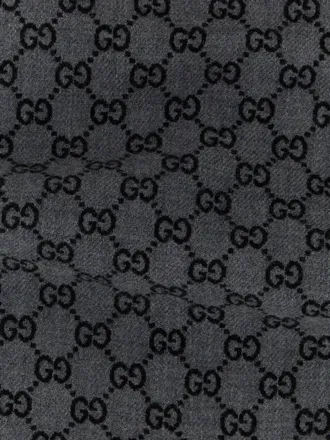 Gucci GG Jacquard Wool Scarf - Grey