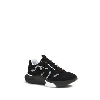 Valentino Garavani Mens Black Fabric Athletic Sneakers