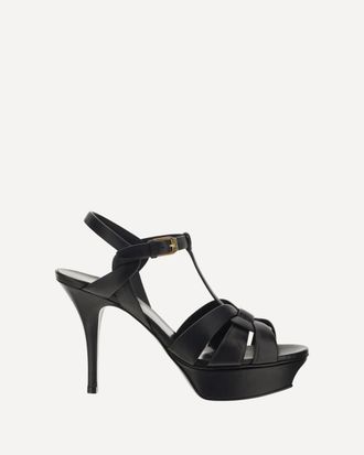 Saint Laurent Sandali in pelle con plateu Woman 37.5
