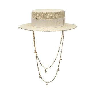Ruslan Baginskiy Canotier hoed - Dames - Accessoires - Wit - Maat: XS